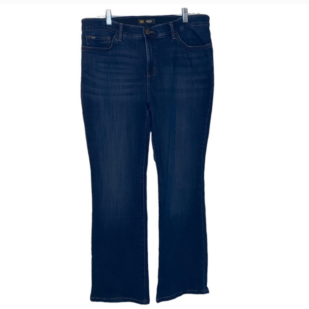 Lee Regular Fit Mid Rise Bootcut womens jeans dark wash flex motion womens 16P